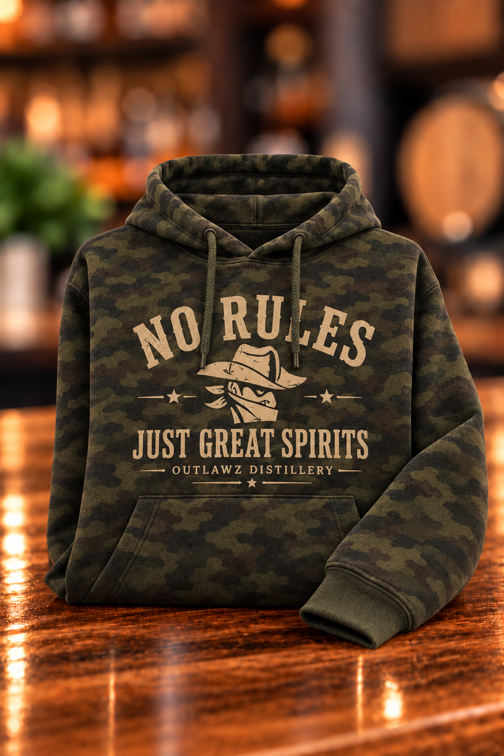 No Rules Just Great Spirits Camo Hoodie