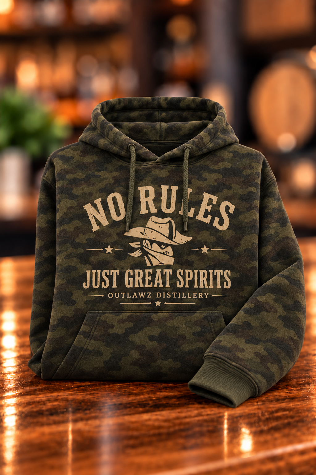No Rules Just Great Spirits Camo Hoodie