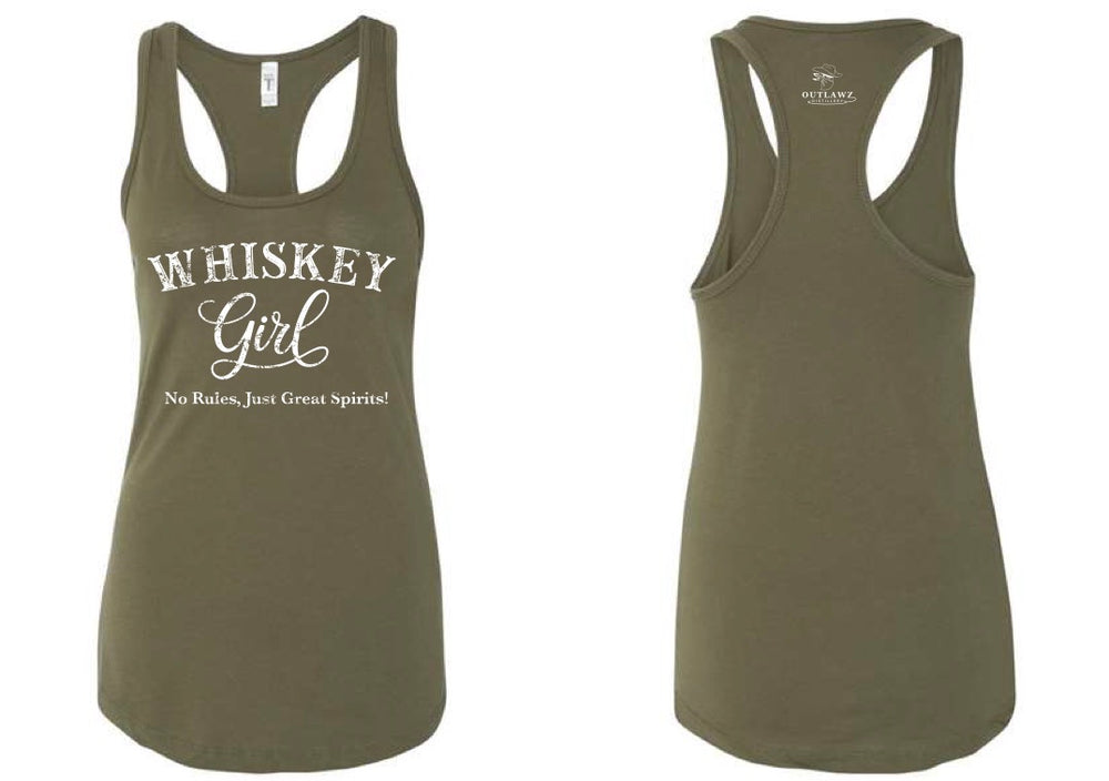 Whiskey Girl Racer Back-Green