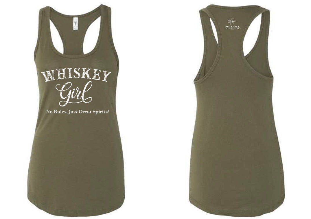 Whiskey Girl Racer Back-Green