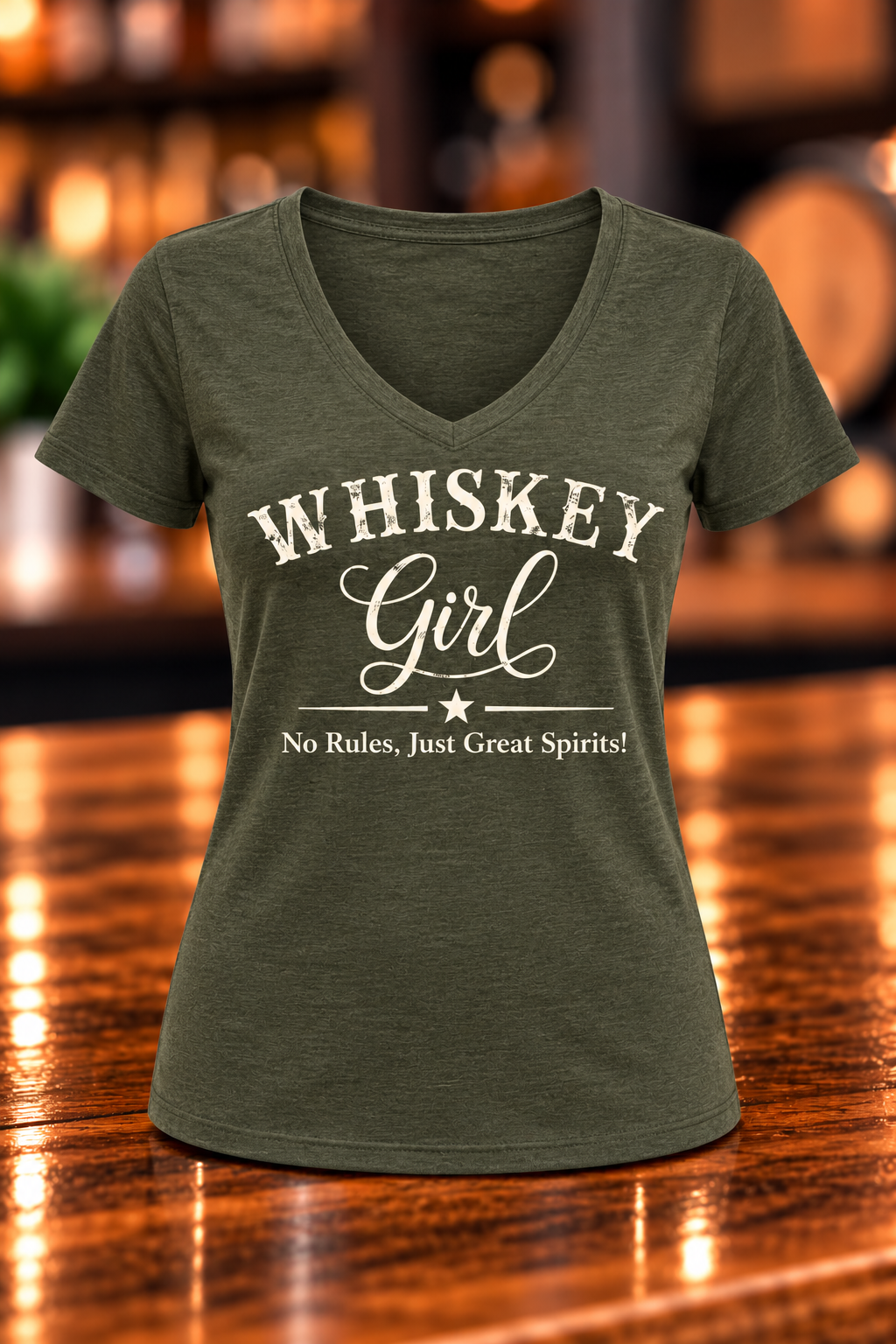 Whiskey Girl V-Neck Tee